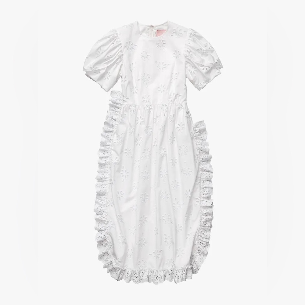 H&M x Simone Rocha White Eyelet Embroidery Dress Size M NWT